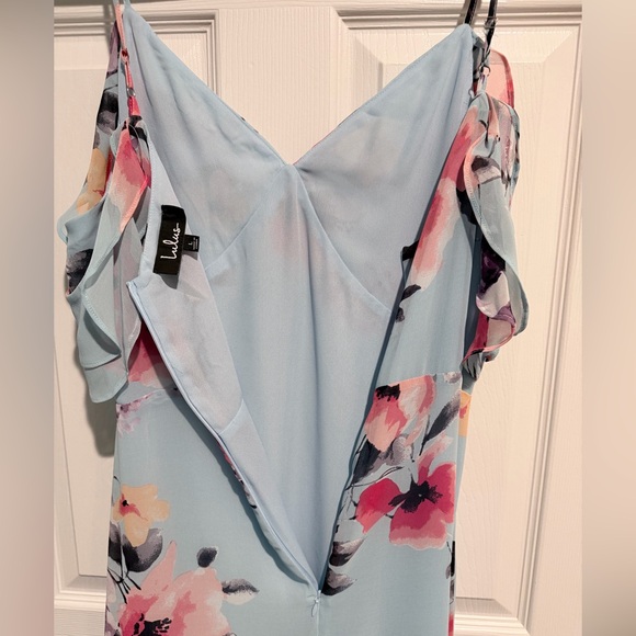 Lulu's Light Blue Floral dress - Picture 3 of 7